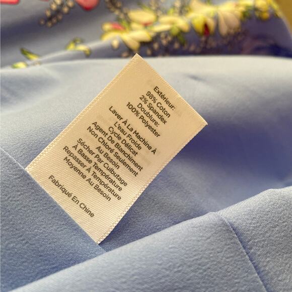 TALBOTS 6P Dress Floral Scalloped Neckline Blue Fit and Flare - Picture 13 of 15